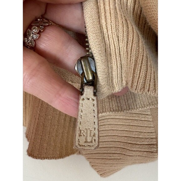 Ralph Lauren Shooting Cardigan Sweater Long Sleeve 100% Cotton Pockets Zip SZ M - Picture 7 of 15